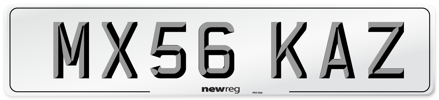 MX56 KAZ Number Plate from New Reg